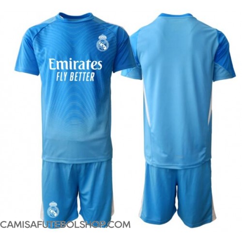 Camisa de time de futebol Real Madrid Goleiro Replicas 1º Equipamento Infantil 2025-26 Manga Curta (+ Calças curtas)